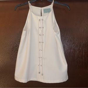 White Lace Up Blouse